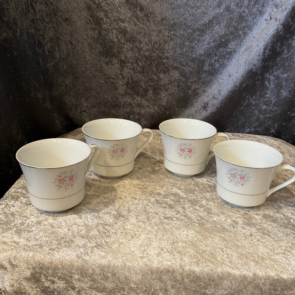 Vintage Nasco Sweet Afton Fine China Coffee or Tea Cups, Set of 4